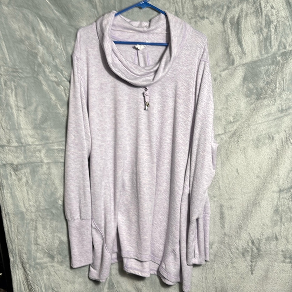 Cable & Gauge women’s plus size‎ 3X mock neck long sleeved tunic sweatshirt